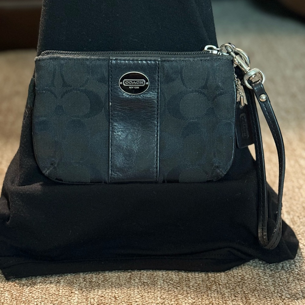Coach Black Wristlet Bag